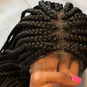 Full Swiss Lace Front Braided Wig With Baby Hair - 36 Inches